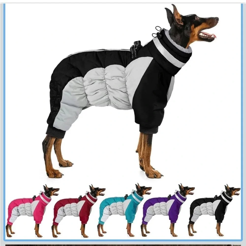 MIGOHI Full Body Dog Coat Reflective Large Dog Winter Coat W/Harness, 541-BB3